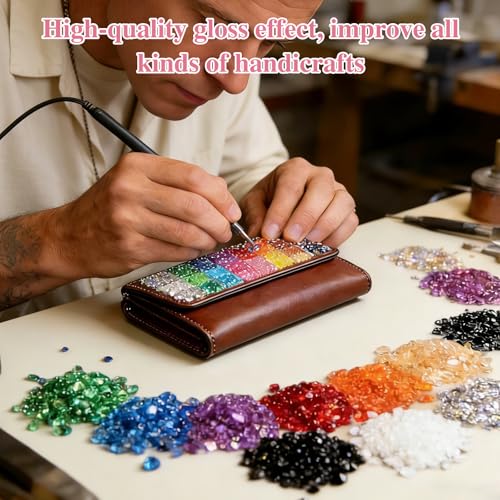 32000 Piece Bedazzler Kit, 40 Colours Resin Rhinestones, 3 mm Rhinestone Bedazzling Kit, Colourful Flatback Rhinestones for Nail Design, Face Make-Up, Crafts