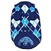 PanDaDa Small Pet Dog Plaid Style Sweater Knitwear Coat Apparel Dark Blue Small