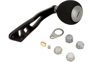 Demeras Fishing Reel Handle for Low to Reel EVA Knob with Fittings Replacement Parts(Black Silver)