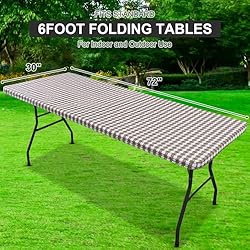 Spotjoy Rectangle Picnic Table Cloth, Waterproof