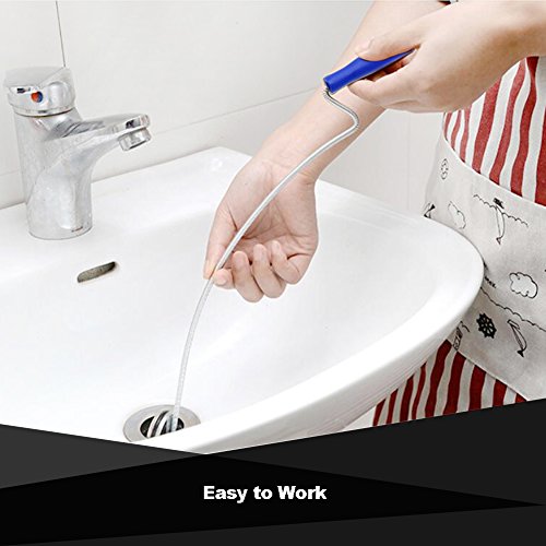 MIBOW Drain Snake Cleaner Drain Auger,Sink Dredge Pipeline Cleaner,Toilet,Clogged Drains, Dredge Pipe, Sewers ,Sink, Kitchen Sink Slow Drain Relief, 2PCS(28in&39.3in)