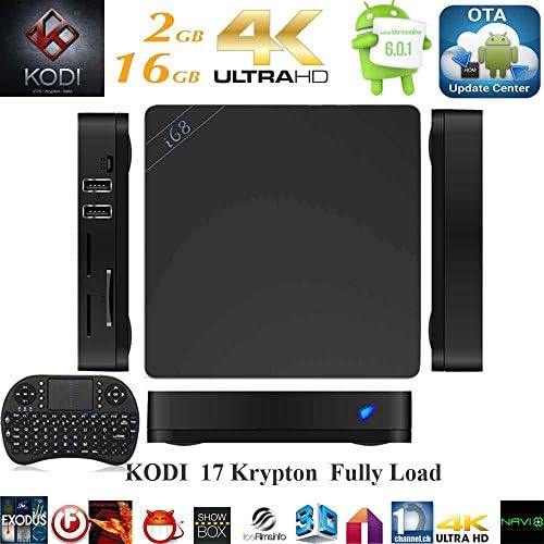 Plug-n-play Ready Fully Unlocked Loaded KODI 17 Android 6.0 Octa Core S912 64bits Smart Streaming media player OTT TV Box [2GB+16GB/4K/11AC Wireless/1000M Ethernet] Keyboard Unlimited Movies Shows