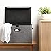 Large Foldable Storage Box Bin with Lids[2-Pack] NO Smell Stackable Linen Fabric Storage Container Organizers with Handles for Home Bedroom Closet Nursery Office (Gray Color)