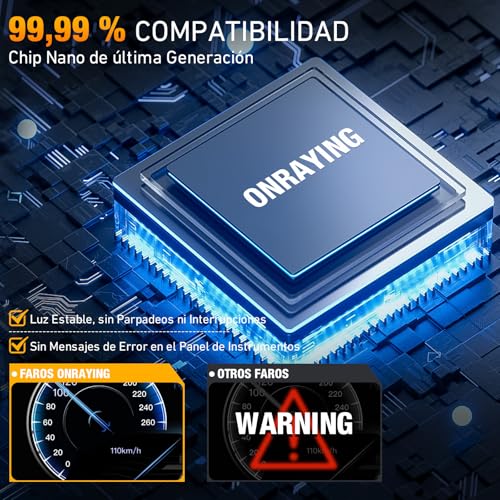 Onraying H1 LED, 6500K Car H1 LED Bulb, 45000LM Ultra Powerful H1 LED Bulb, 900% Brightness, 1:1 Halogen Size, IP68, 90000+ Hour of See, Plug N-Play, Non-Polarity, 2 Pieces