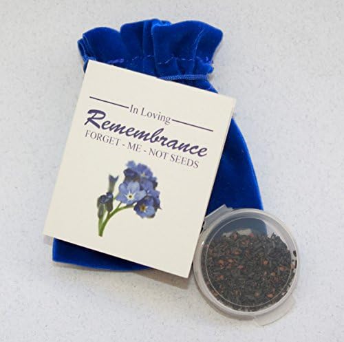 Forget-me-not Seed Packets in Velvet Pouches - Funeral Favor or Funeral Gift - Personalized Plantable Celebration of Life (75)