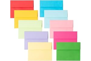 Keketer A2 Colorful Printable Envelopes 80 Pack Self - Seal, for 5x7 Cards, Weddings, Invitations, Baby Shower 4.375 x 5.75 Inches