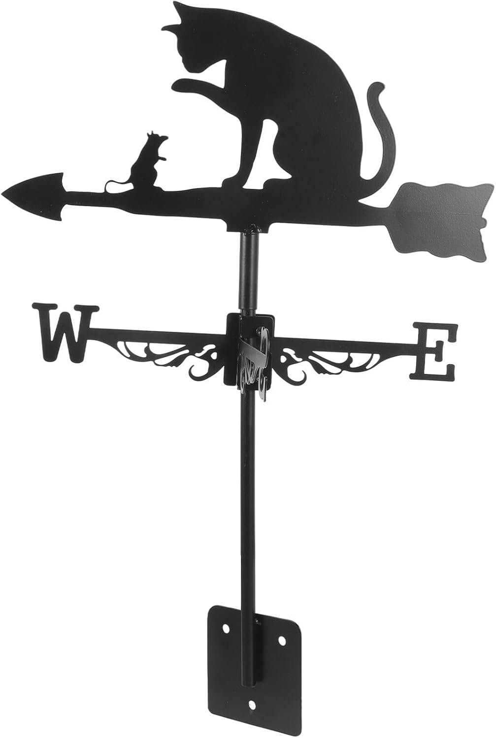 Weathervanes - YARNOW Stainless Steel Weather Vanes Garden Weathervane Cat Mouse Shaped Stakes Ornament Decorative Weather Vane Wind Direction Indicator Tool for Yard Patio Lawn