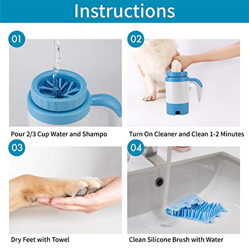 Istbean Automatic Dog Paw Cleaner Electric Dog Paw Washer Portable with