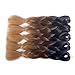 MSHAIR Ombre Jumbo Braiding Hair Extension Synthetic Kanekalon Fiber for Twist Braiding Hair Black/Dark Brown/Light Brown Color 24 Inch 5 Pieces/lot