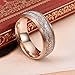 Three Keys Jewelry 6mm 8mm Imitated Meteorite Arrows Inlay Rose Gold Tungsten Wedding Ring Hunting Band