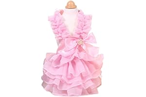 MaruPet Fashion Sweet Puppy Dog Chiffon Princess Dress for EXTRAL Small and Small Dog Pink M