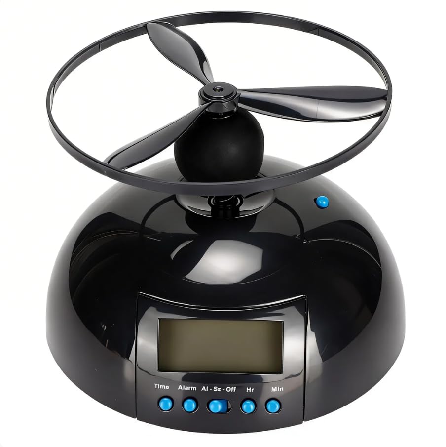 Cocoarm Flying Alarm Clock Electronic Runaway Toy Style with Screen Backlight Mini Size Multi Use for Bedroom Office Home School