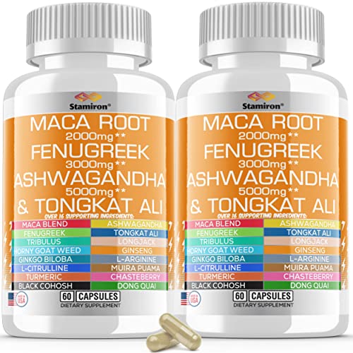 Maca Root 2000mg Fenugreek 3000mg Ashwagandha 5000mg Supplement with