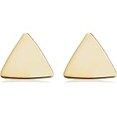 14k Yellow Gold Triangle Stud Earrings - Minimalist Jewelry for Women | Made in Italy