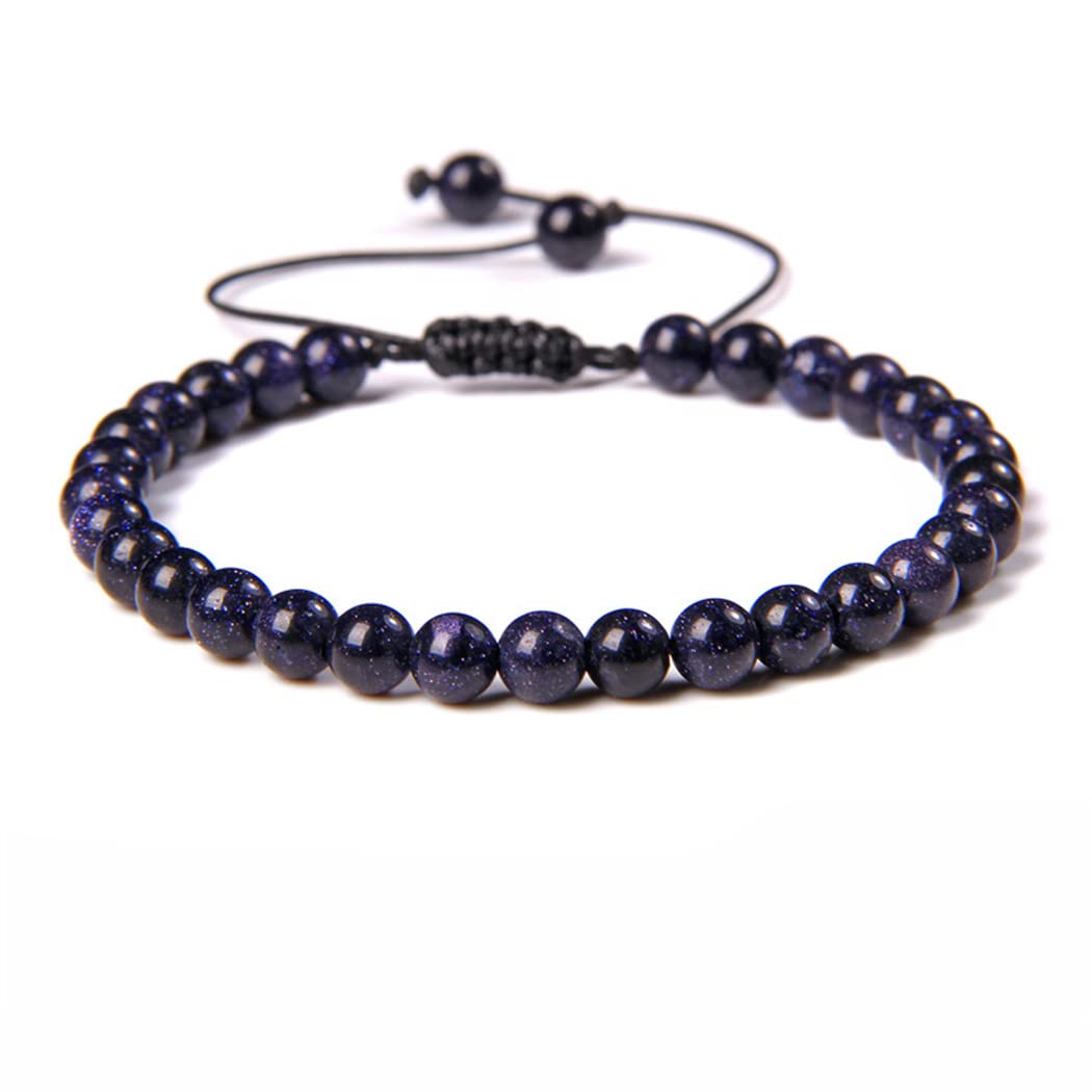 Branets Beads Bracelet, Natural 6mm Gemstone Stone Bracelet for Women Crystal Bracelet for Adjustable Lucky Stone Bracelets Jewelry