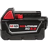 Milwaukee 48-11-1828 Genuine OEM M18 3 Amp Hour 18V Lithium Ion XC Extended Capacity Battery with Redlink Intelligence and Extreme Weather Performance