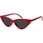 SOJOS Retro Vintage Narrow Cat Eye Sunglasses for Women Clout Goggles Plastic Frame SJ2044