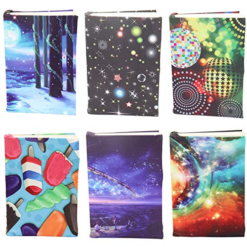 Omitfu 6 Pcs Stretchable Fabric Book Cover Fits Most Hardcover Textbooks up to 9 Inch x 11 Inch Washable Reusable School Book Protector (B) - Thumbnail 7