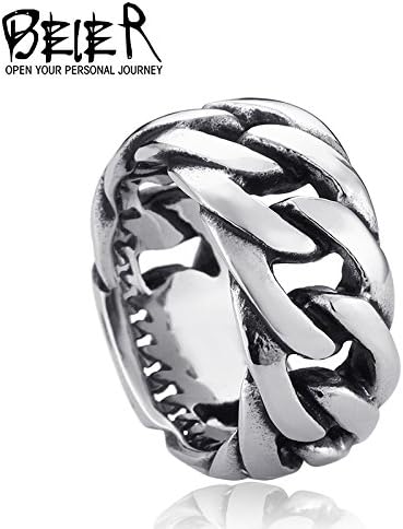 Rainy Today Ring Gothic Personality Chain Ring Man Goth 316L Stainelss Steel Fashion Men's Accessories BR2019 US size 13.0