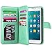 ULAK Galaxy S5 Case, Samsung S5 Wallet Case, Fashion PU Leather Magnet Wallet Flip Case Cover with Built-in Credit Card/ID Card Slots for Samsung Galaxy S5 SV Galaxy S V i9600- Mint Green