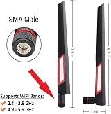 HighZer0 Electronics 10dBi Wi-Fi Antennas Dual Band SMA Male Black Red 2 Pack view 2