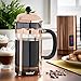 VonShef 8 Cup Glass French Press Cafetiere Coffee Maker 1 Liter 340z - Copper