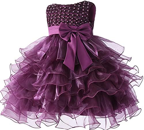 Jup'Elle Girl Dresses Ruffle Lace Pageant Party Wedding Flower Little Girl Dress  Purple XL(6X) 6-7 Years price in UAE | Amazon UAE | kanbkam