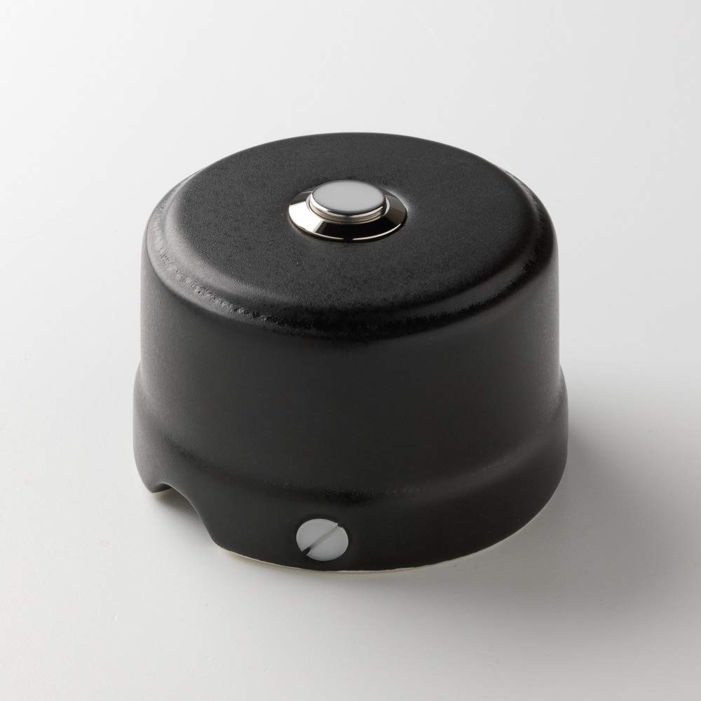Klartext Belle ÉPOQUE Vintage Style 48v Push Button for Installation with Textile Cable - Fine Bone China - Matte Black
