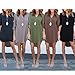 YXTech Women Long Sleeve Casual Mini Shirt Dress Loose Chiffon Ladies Short Shirt Dress (L, Black)