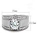 MEN'S 2.25 CT ROUND CUT Cubic Zirconia, Silver STAINLESS STEEL RING Size...