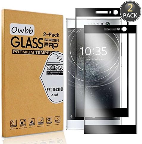 Owbb [2 Pack] Tempered Glass Screen Protector For Sony Xperia XA2 (5.2 inch) Black Full Coverage Film 99% Hardness High Transparent Explosion-proof