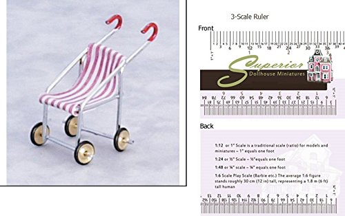 Dollhouse Miniature Baby Stroller