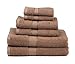 Premium Bamboo Cotton 6 Piece Towel Set (2 Bath Towels, 2 Hand Towels and 2 Washcloths) - Natural, Ultra Absorbent and Eco-Friendly (Mocha)