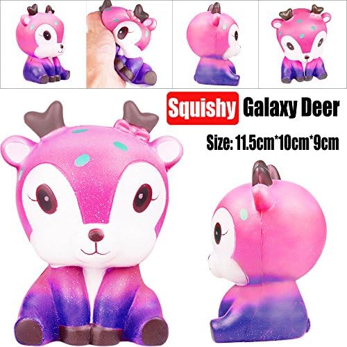 11.5cm Challen Squishy Toy Soft Exquisite Galaxy Deer Cream Scented Stress Relief Toy Soft Toy Kawaii Collection Slow Rising Toy Decompression SimulationToys Cure Toy for Kid Gift 2018 Toys