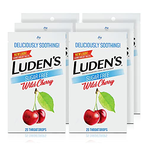 Luden's Deliciously Soothing Throat Drops, SugarFree Wild Cherry Flavor, 25 CT, 6 Pack Pricepulse