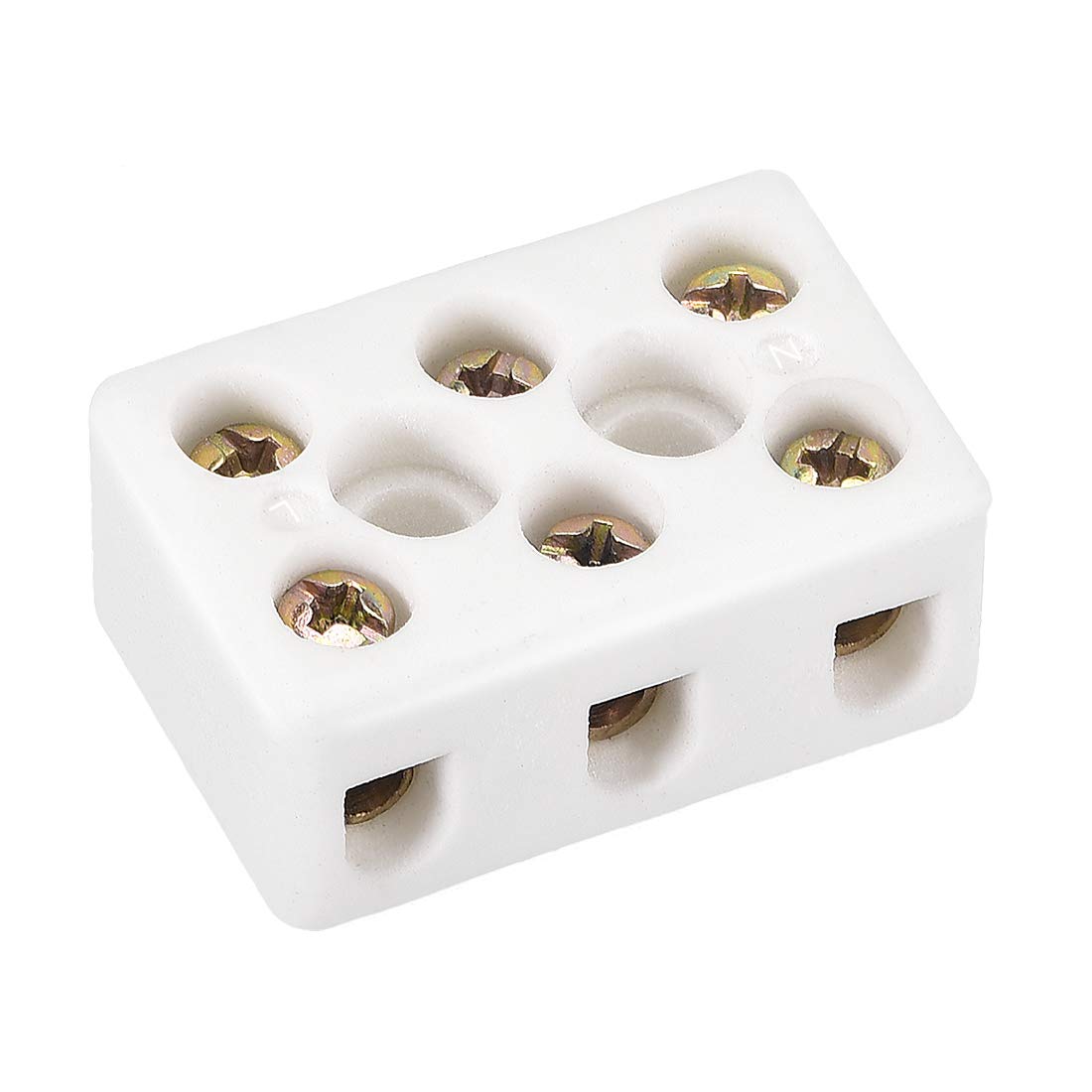 sourcing map 3 Way Ceramics Terminal Blocks High Temp Porcelain Ceramic Connectors