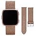 Moonooda Compatible for Fitbit Versa Band Women, Replacement Wristband Glitter Sparkle for Smartwatch Versa,Women Elegant Strap Compatible for Fitbit Versa, Rose Gold