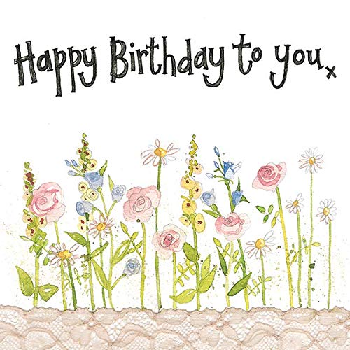 Alex Clark Happy Birthday Meadow Flowers Card - Floral - Nature - Plants - Greeting Card - Cards To Celebrate - Designed and Printed in the UK…