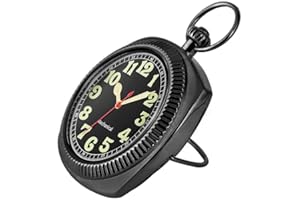 WHODOIT Uncovered Men's Mechanical Pocket Watch with Chain, Uncovered Roman Design Dial Chain Mechanical Pocket Watches for Men