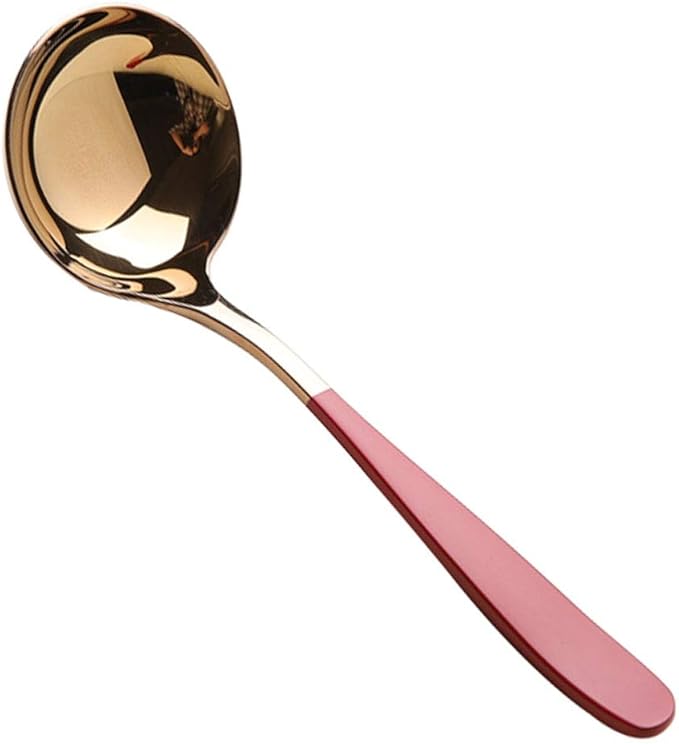 Cucharas de sopa / cucharón de acero Rojo coreano 304 de acero