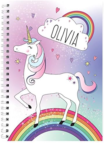 Personalised Notebook, Unicorn. School Girls Note Book Pad. Childs Birthday Gift