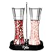 Salt and Pepper Grinder Set w/Tray - Noncorrosive Nonabsorptive Ceramic Rotors and Stainless Steel Cap w/Lid