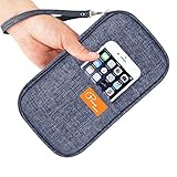 NO.2 BAG Travel Wallet Passport Holder RFID Document Organizer Waterproof Family Passport Holder Blocking Document Organizer Bag 9.1 x 5.2 x 1.2 inch Gray