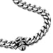 Mens Stainless Steel Curb Chain Skull Necklace Silver Color Gothic Style 30.3MM 22 inches