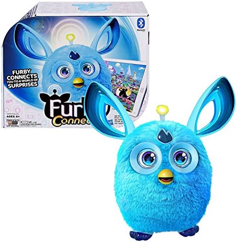 Furby Year 2016 Connect Series 6 Inch Tall Electronic App Plush Toy Figure - BLUE FURBY with Light-Up Antenna
