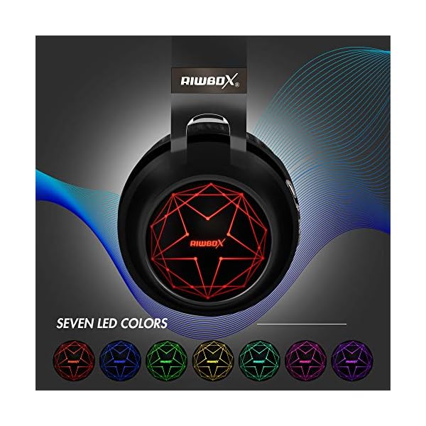 Riwbox-WT-8S-Bluetooth-Headphones-Led-Light-Up-Wireless-Headphones-Over-Ear-Hi-Fi-Stereo-Foldable-WirelessWired-Headsets-With-Mic-And-TF-Card-Compatible-for-TabletLaptopTV-Black Riwbox WT-8S Bluetooth Headphones, Led Light Up Wireless Headphones Over Ear Hi-Fi Stereo Foldable Wireless/Wired…