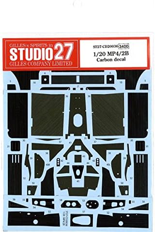 Studio 27 1/20 scale Carbon Fibre decal set ~ 1985 McLaren MP4/2B TAG Porsche Turbo ~ to suit Aoshima / BeeMax kits.