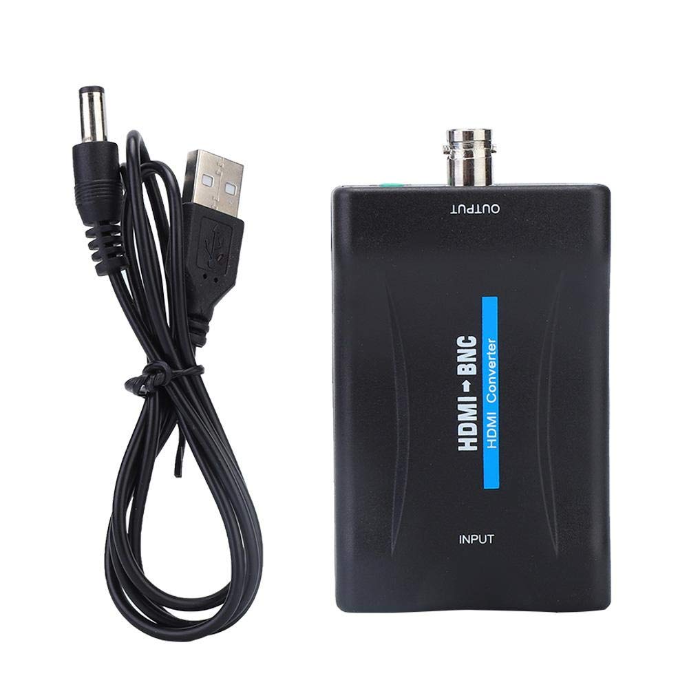 ASHATA HDMI to BNC Adapter, HDMI to BNC Composite Video Adapter and 3.5mm Audio Signal Converter 480i 576i Support NTSC/PAL, HDMI BNC Converter Eco Friendly