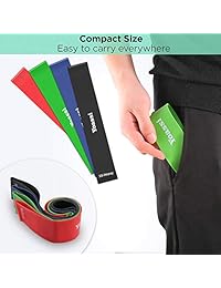 Yoassi - Bandas de Resistencia de mayor grosor   Correas para yoga extra largas y 4 bandas de bucle para ejercicios de banda. Bandas para estirar las piernas y brazos. Entrenamiento de fuerza, fitness, terapia física con bandas Theraband.