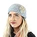 Soft Winter Pearls & Flower Ear Warmer Headband, Adjustable Chunky Knit Headwrap
